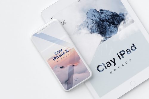 Clay iPhone X and iPad Mockup