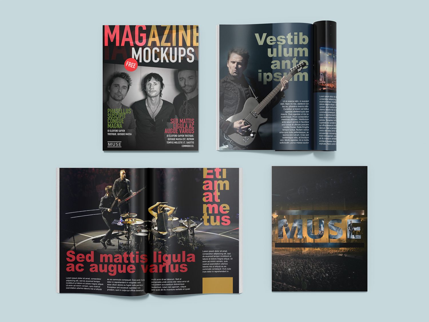 Free Magazine Mockup Set