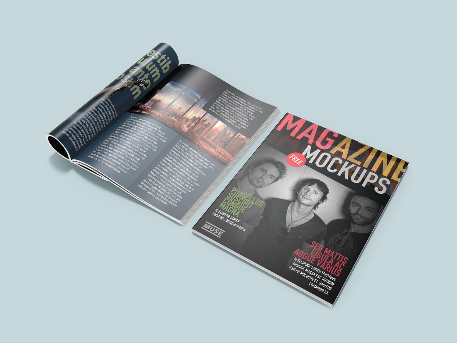 Free Magazine Mockup Set