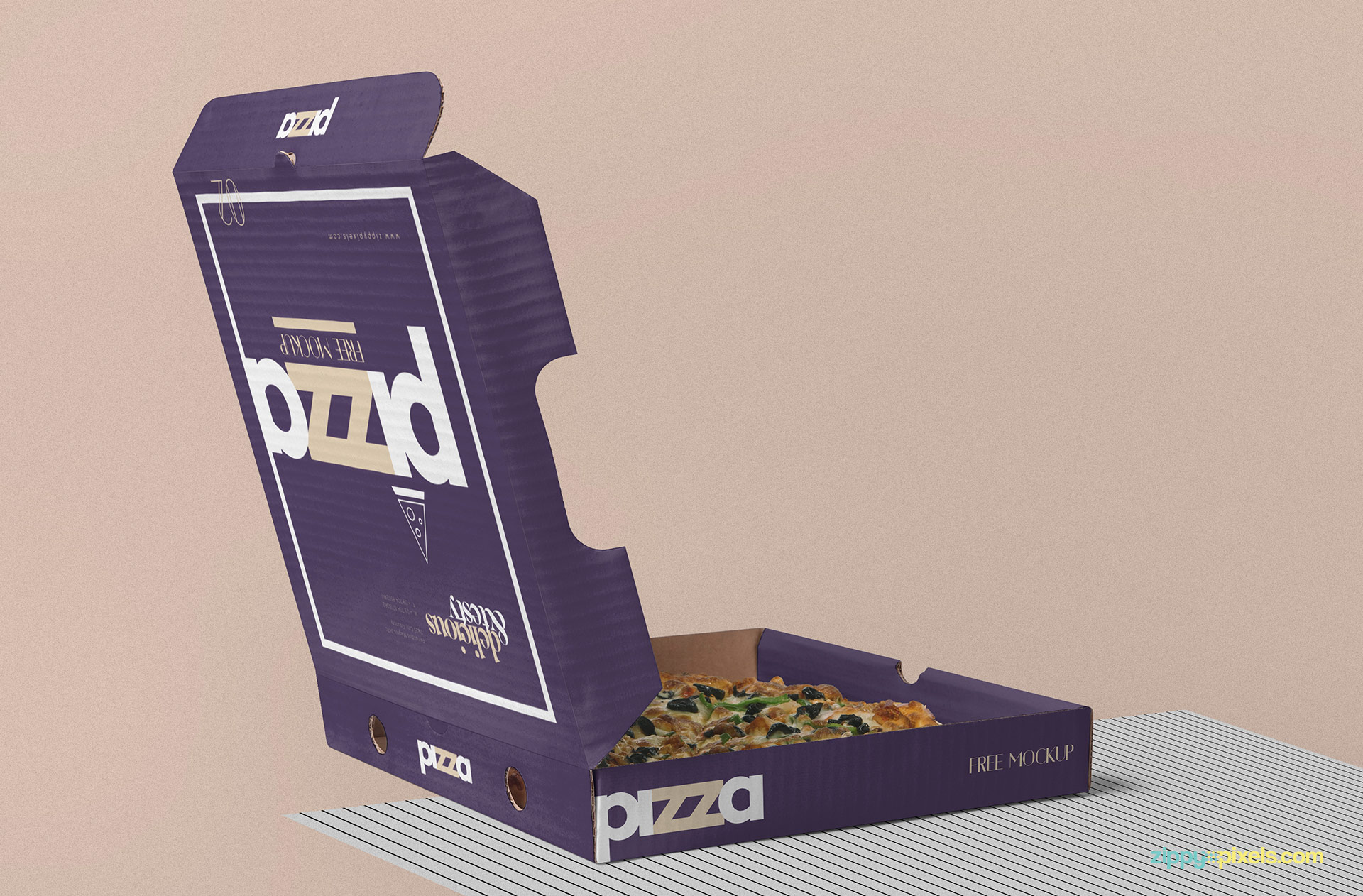 Free Pizza Box Mockup PSD