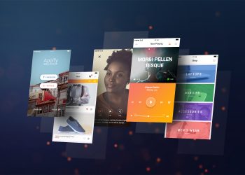 Mobile App Screens Mockup PSD