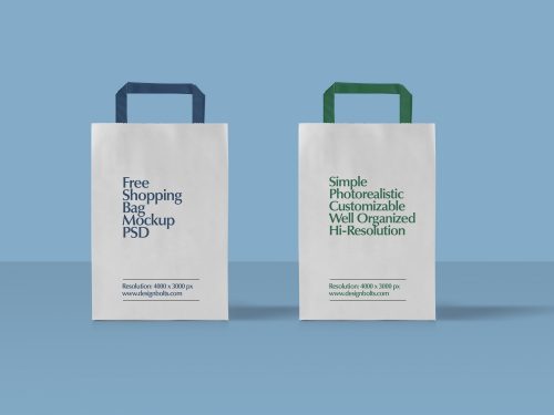 Paper Shopping Bag Packaging Mockup #2