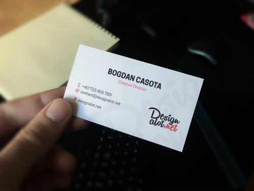 Realistic Business Card Hand Mockup