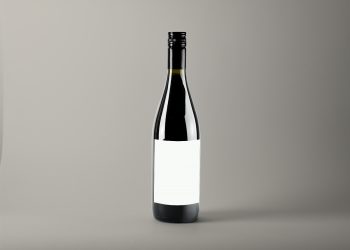 Realistic Wine Bottle Mockup