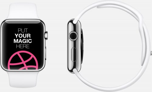 White and Silver Apple Watch Mockup