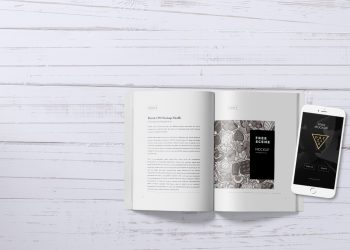 iPhone and Book Scene Mockup