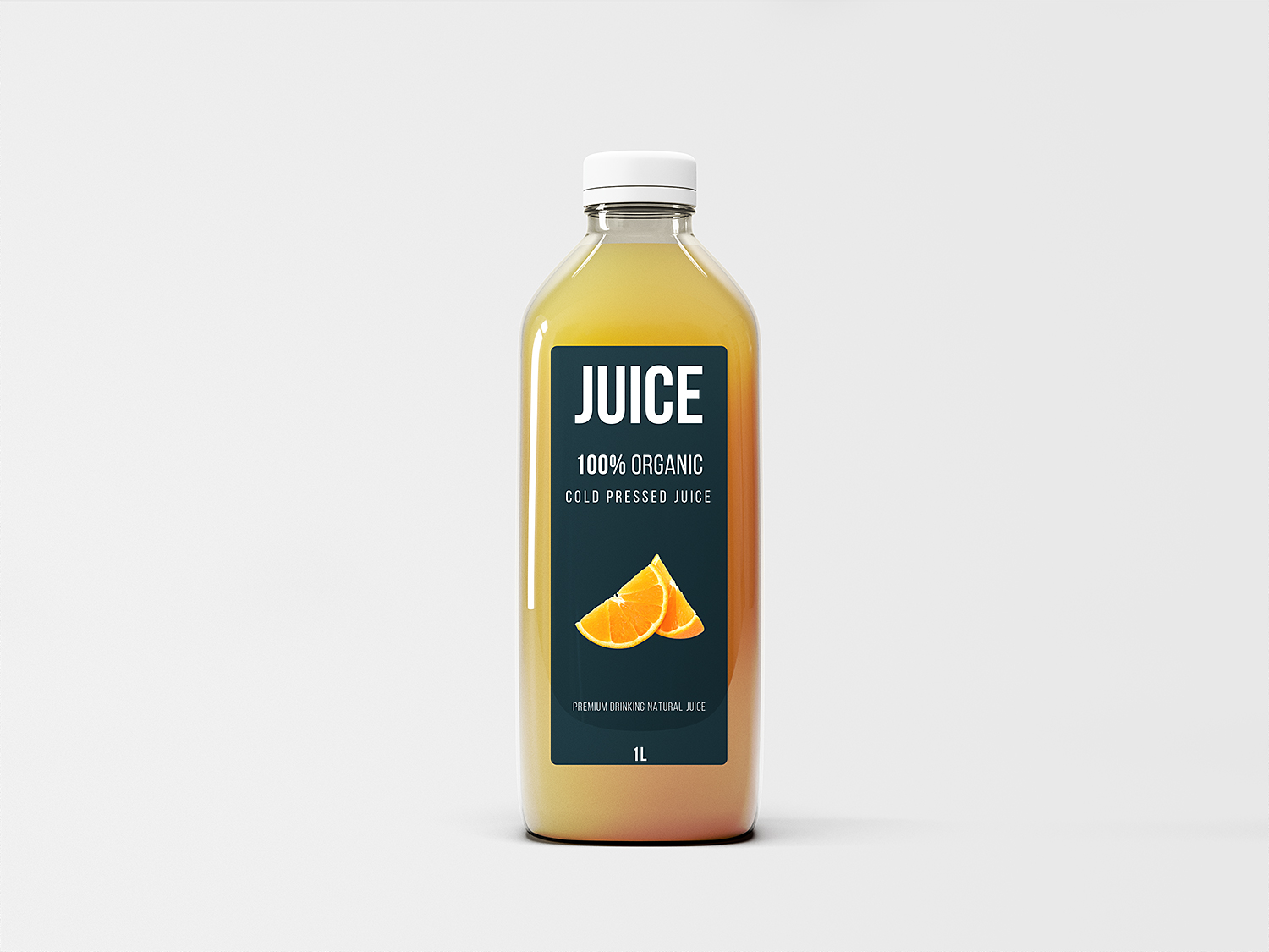 Free Big Glass Juice Bottle Mockup