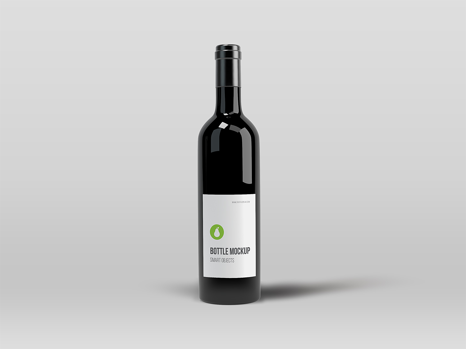 Free Black Elegant Wine Bottle Mockup