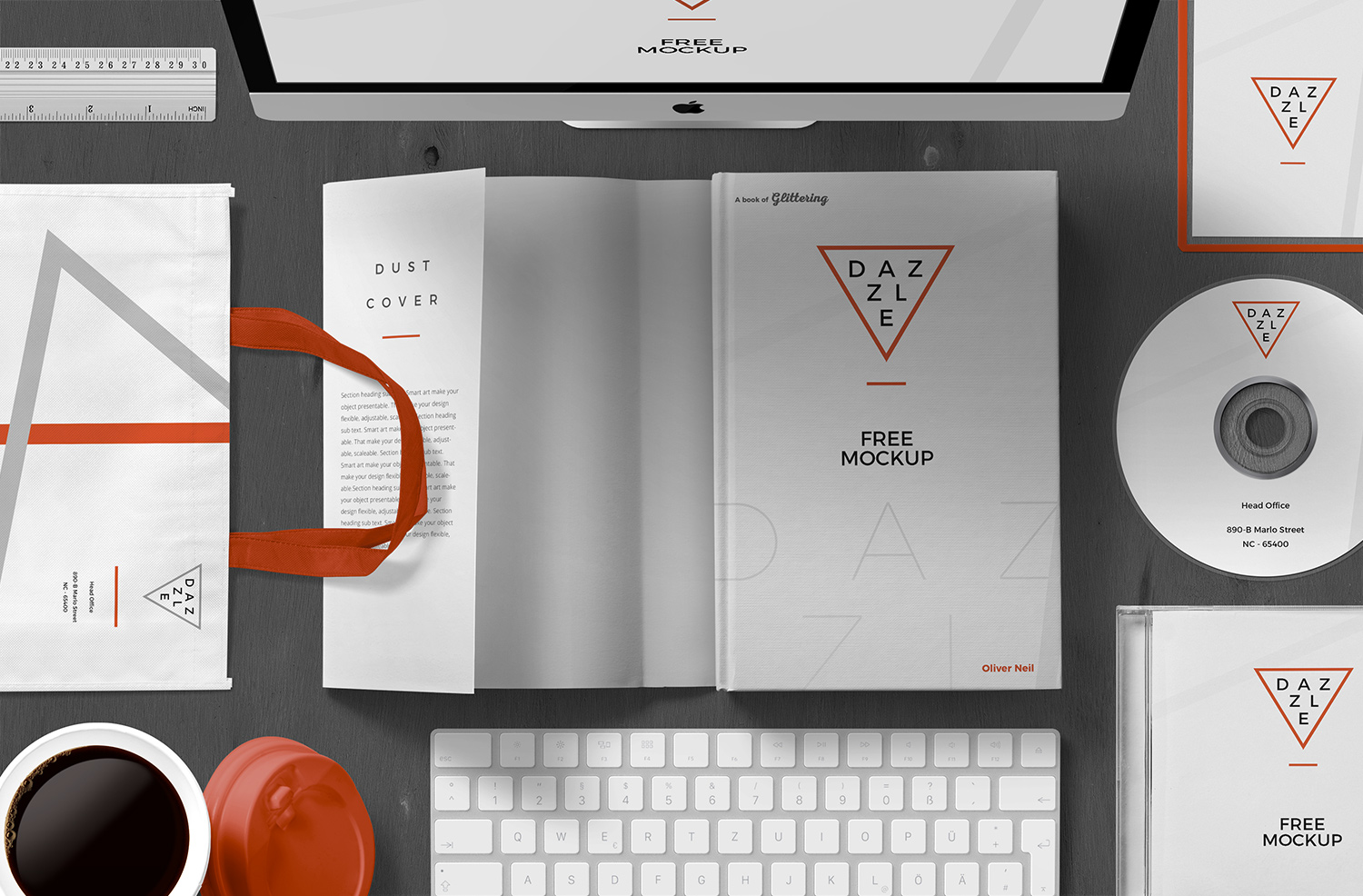 Free Book Cover Mockup Scene