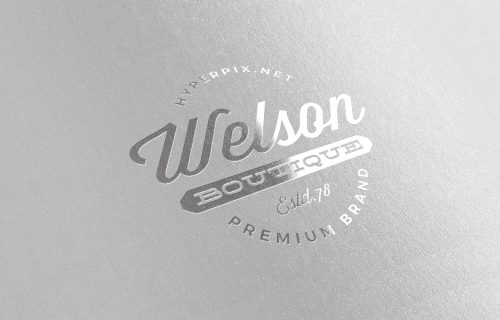 Free Glossy Silver Logo Mockup