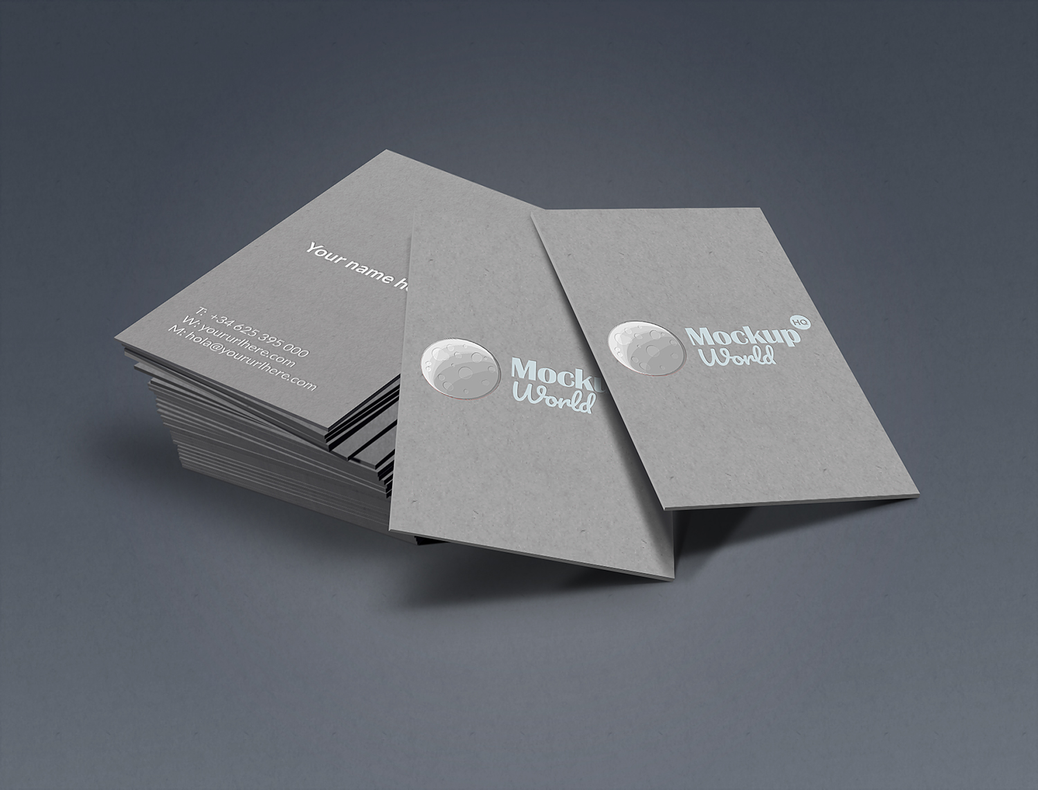 Free Vertical Business Cards Mockup