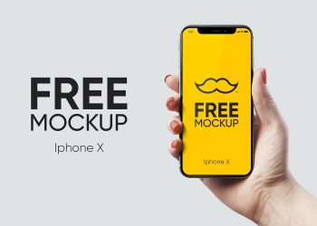 Free iPhone X in Woman Hands Mockup