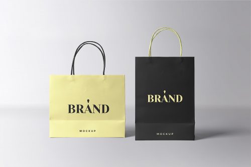 Paper Shopping Bags Mockup