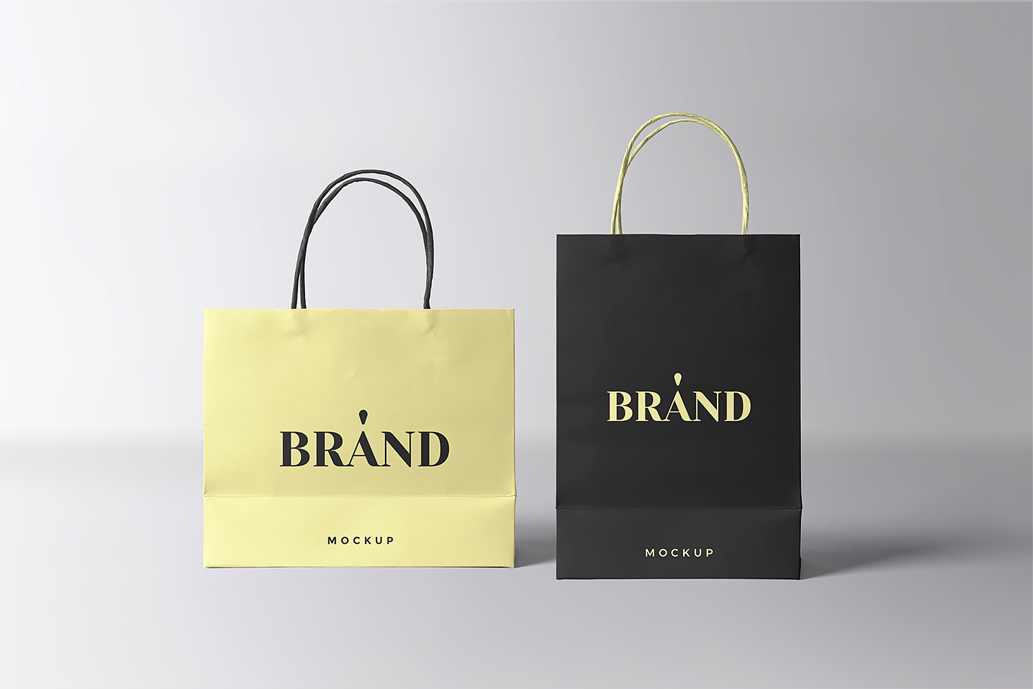 Paper Shopping Bags Mockup