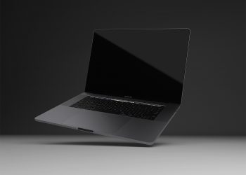 Realistic MacBook Pro Space Gray Mockup