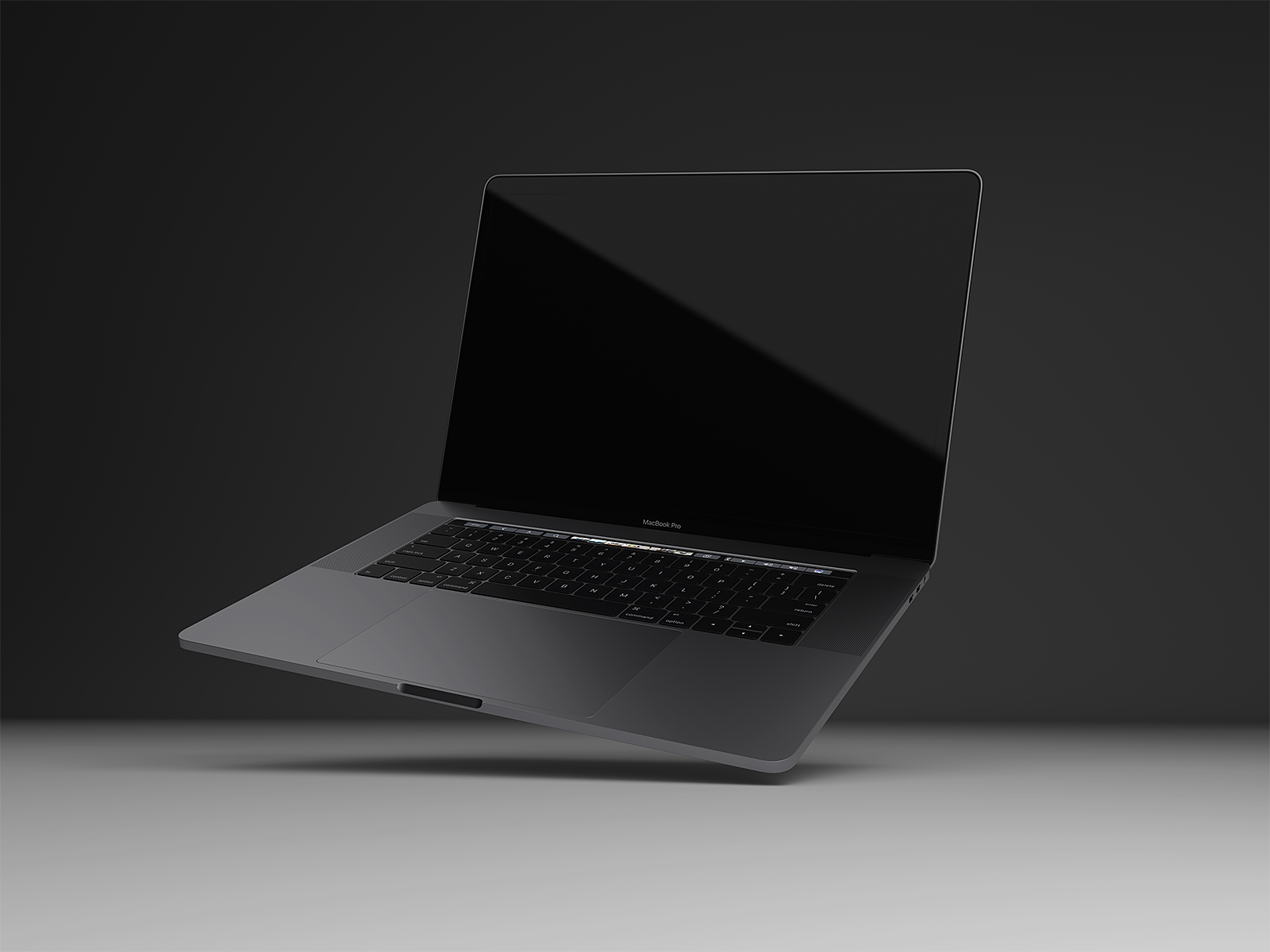 Realistic MacBook Pro Space Gray Mockup