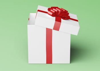 Square Gift Box Package Mockup