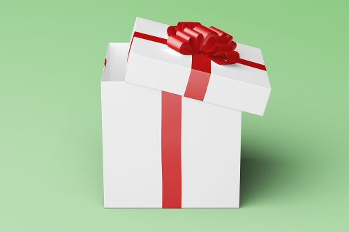 Square Gift Box Package Mockup