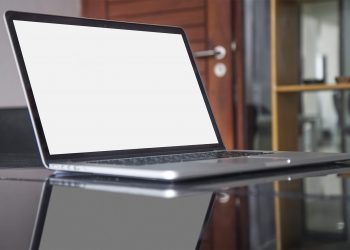 Macbook on Glass Table