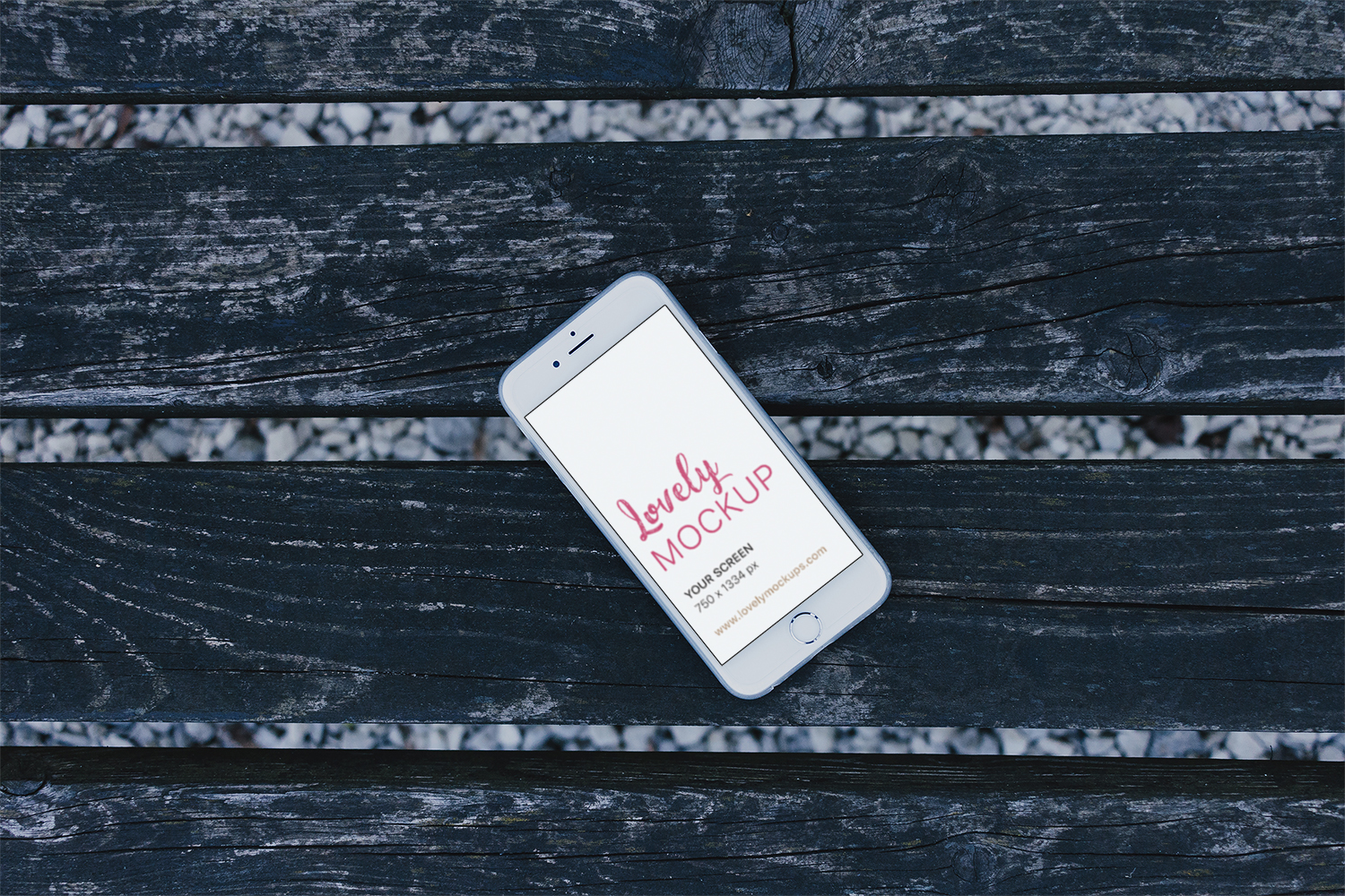 White iPhone on Wood Mockup