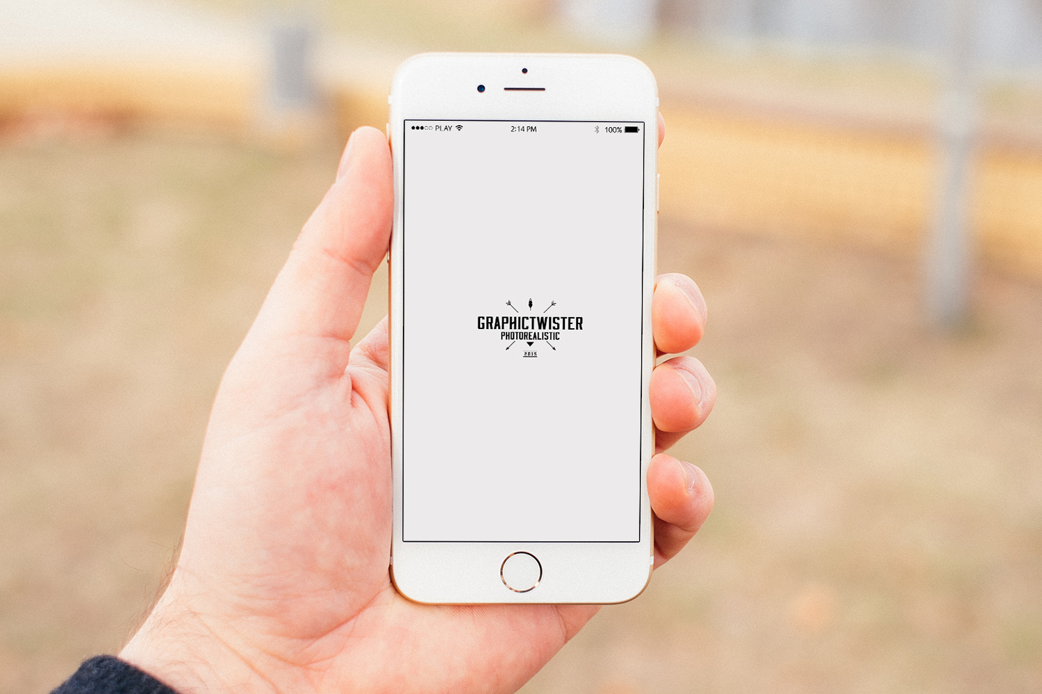 iPhone 6 Man Holding Mockup