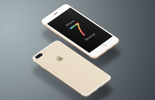 iPhone 7 Gold Mockup