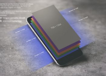 iPhone Floating Layers Mockup