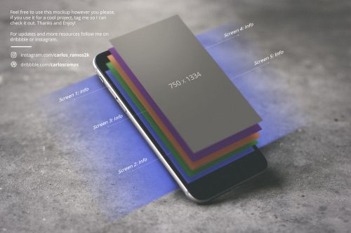iPhone Floating Layers Mockup