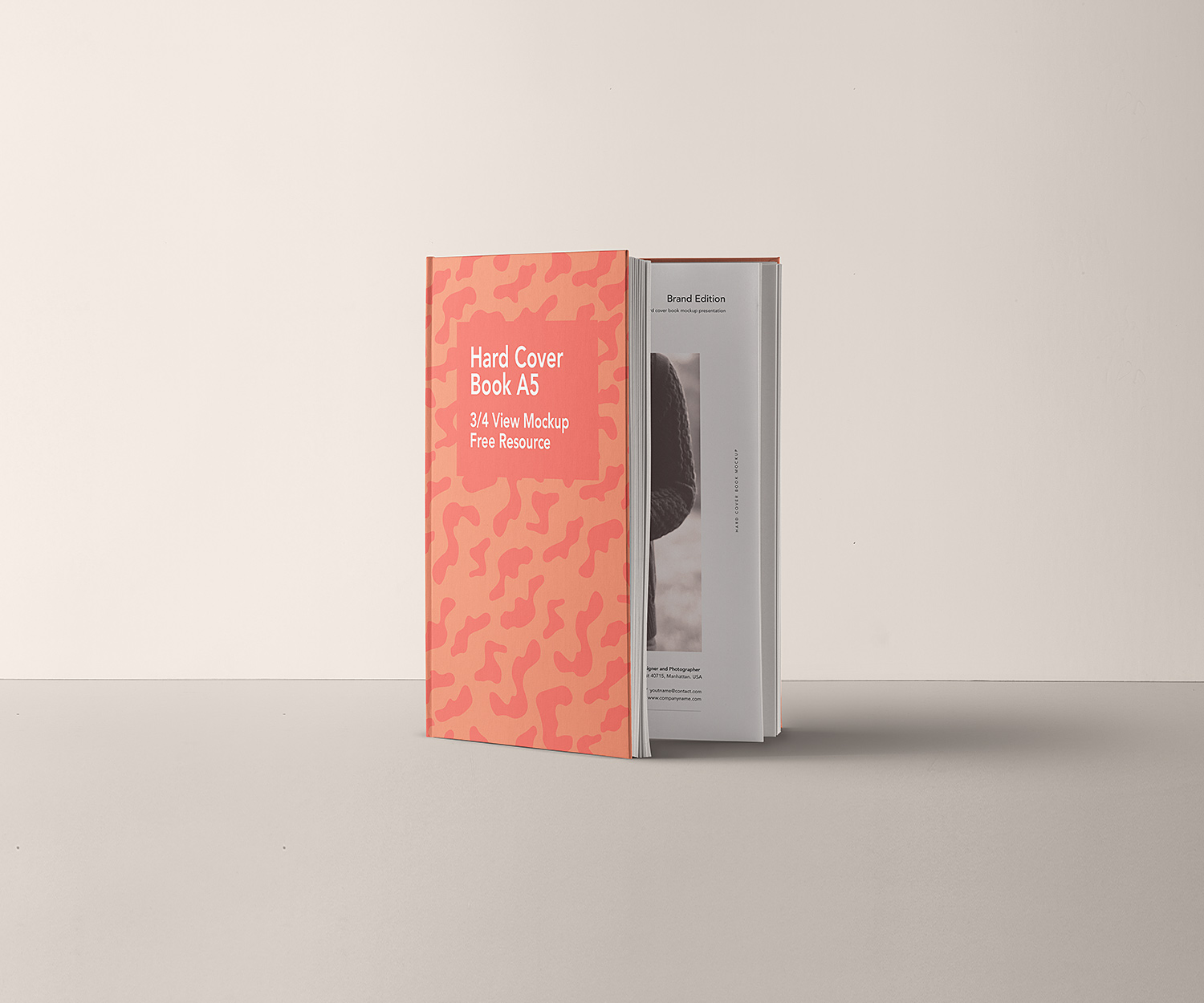 A5 Hardcover Book Free Mockup