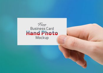 Business Card in Hand Mockup