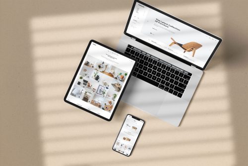 Realistic iPhone iPad Macbook Mockup