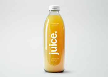 Small Glass Bottle Juice Mockup
