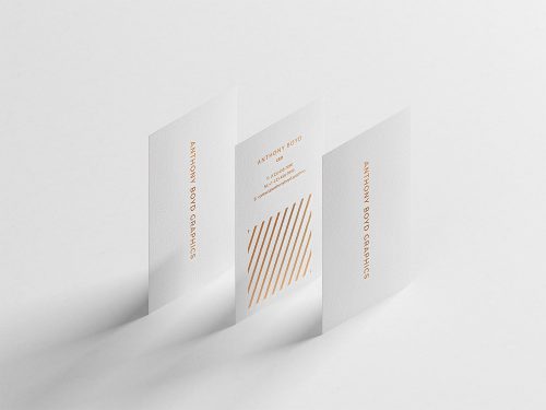 Vertical Business Card Mockup