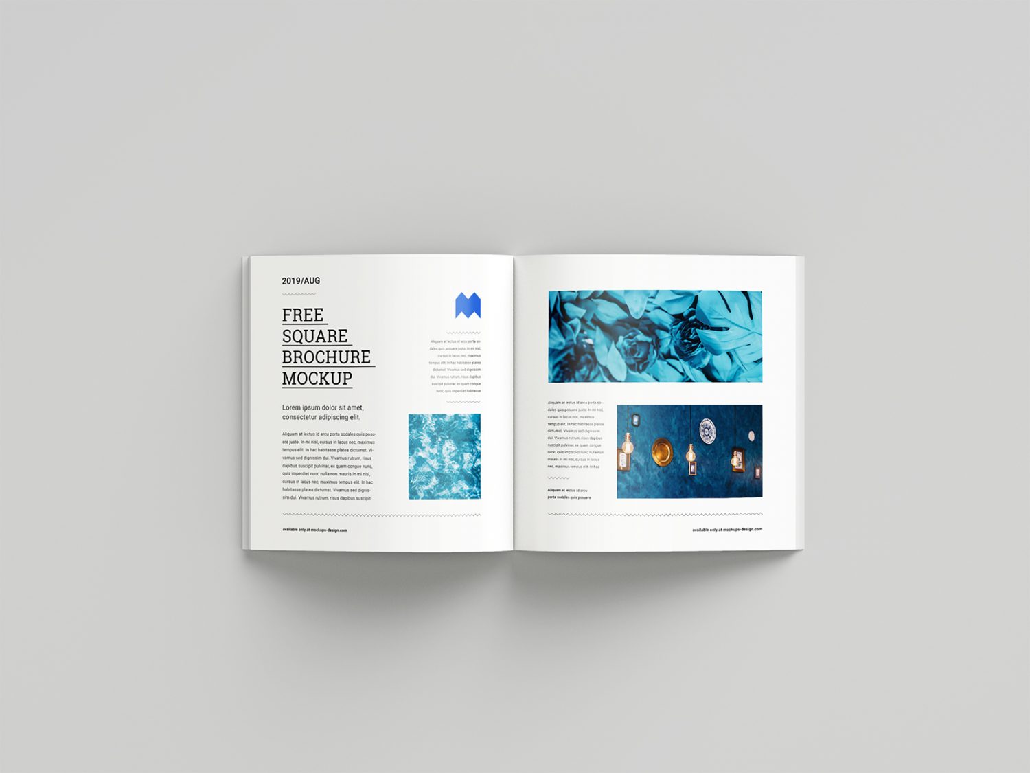 Free Binding Square Brochure Mockup