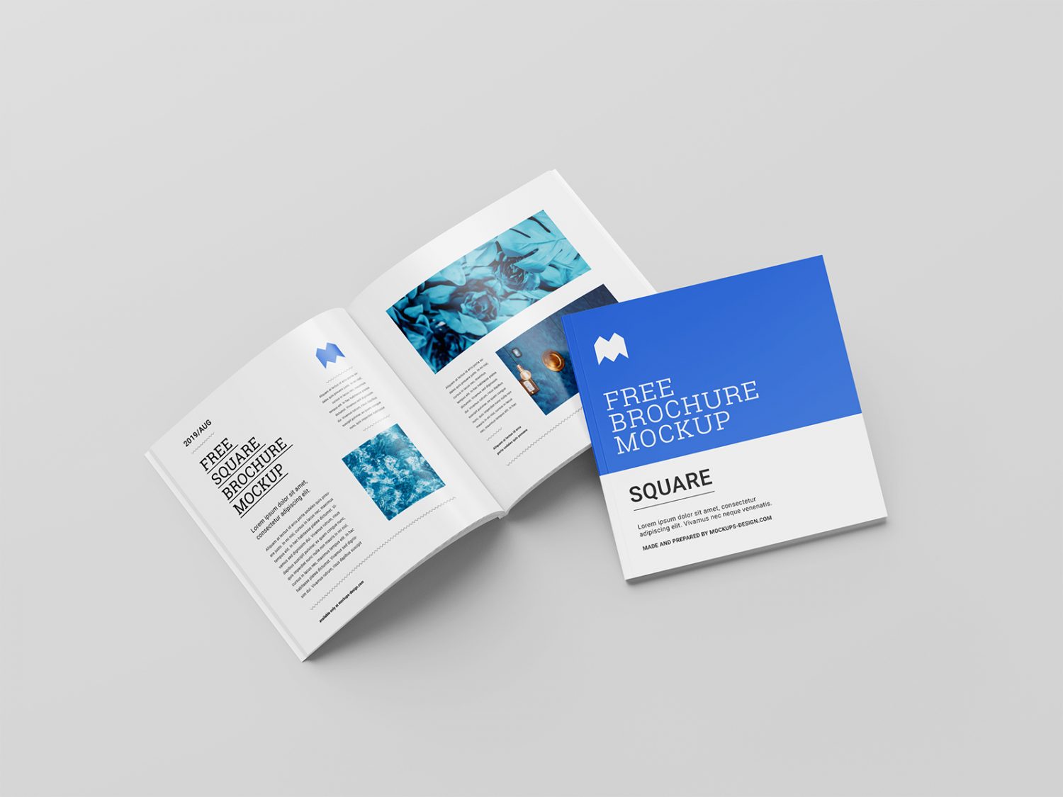 Free Binding Square Brochure Mockup