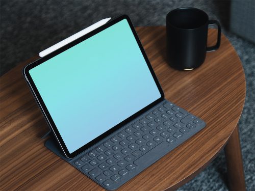 Free New iPad Pro Mockup with Keyboard