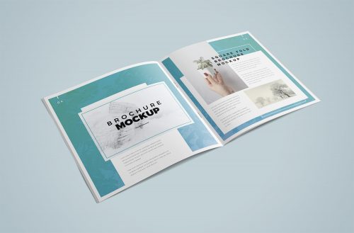 Free Square Brochure Mockup