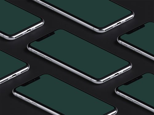 Isometric iPhone X PSD Mockup