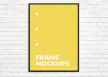 Poster Frame Mockup on a Brick Wall