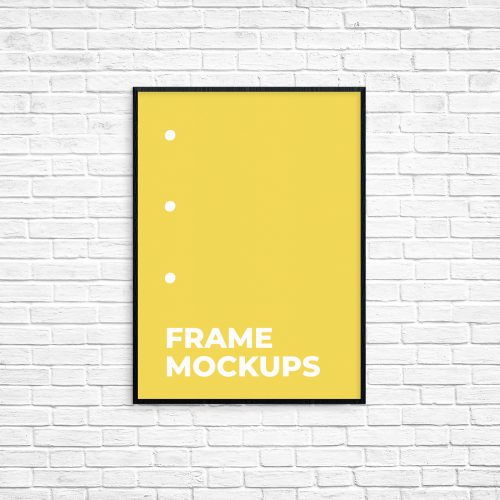 Poster Frame Mockup on a Brick Wall