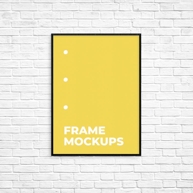 Poster Frame Mockup on a Brick Wall