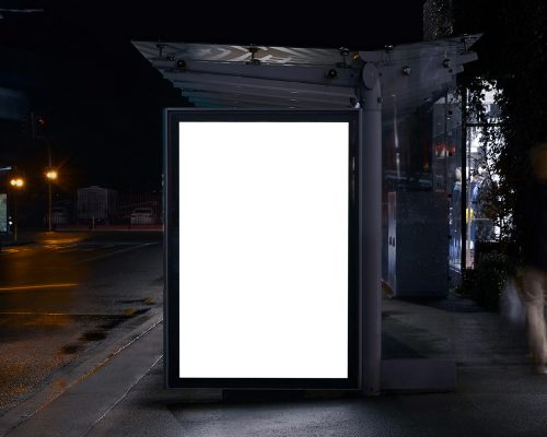 Bus Shelter Poster PSD Mockup