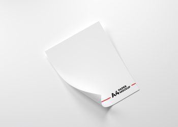 Free Folded A4 Paper Mockup