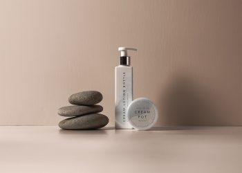 Free Lotion Bottle Cosmetic Mockup