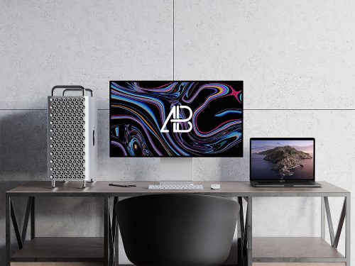 Free Mac Pro and MacBook Pro Mockup