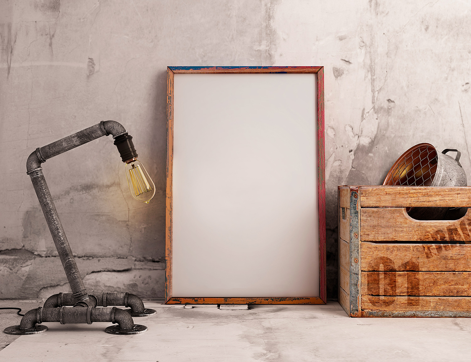 Free Poster Frame Mockup Industrial Style