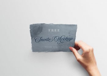 Free Wedding Invitation with Hand Mockup