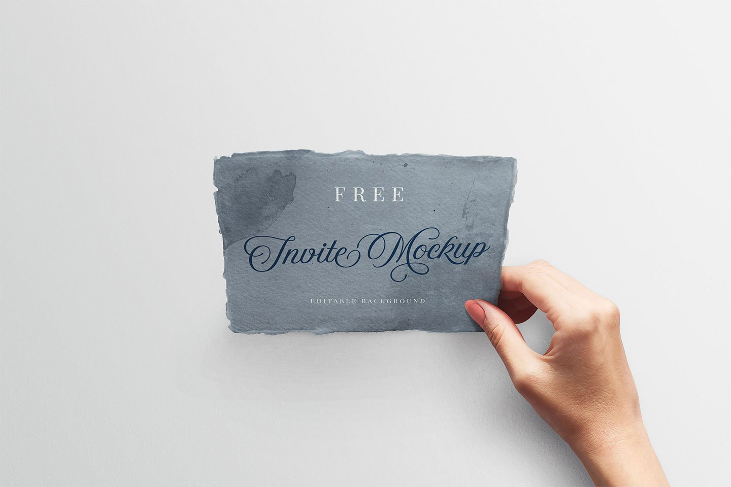 Free Wedding Invitation with Hand Mockup