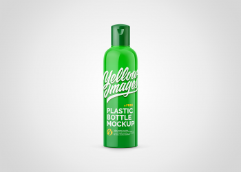 Glossy Cosmetic Plastic Bottle Free Mockup