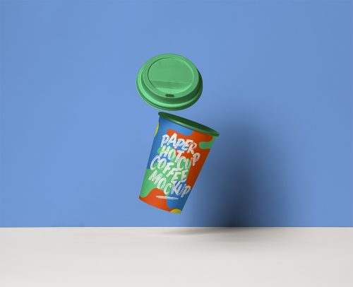 Gravity Paper Cup Mockup